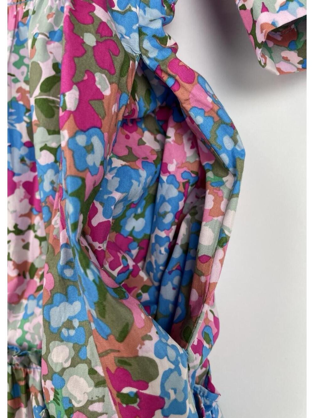 NWT Sugarlips Avery Floral Dixie Split Neck Shift Dress Tiered Babydoll Boho Med - Picture 7 of 10